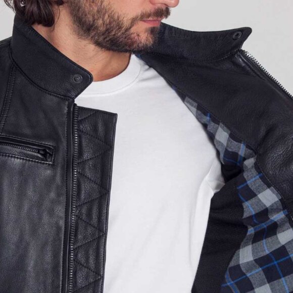 AETHER APPAREL Badlands Leather Motorcycle Jacket Mens M - Picture 4 of 7